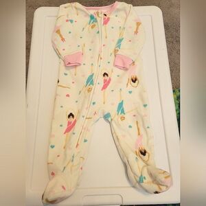 Absorba Baby Girls 6M Ballerina Fleece Footed Pajamas Sleeper